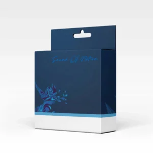 Custom hang tab boxes for retail shelf display