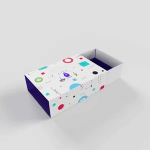 Custom tray and sleeve packaging for cosmetics with full-color printing and finishes